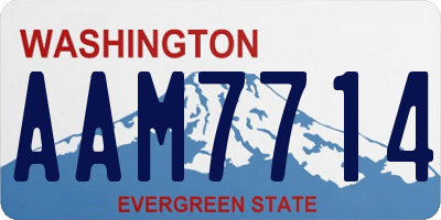 WA license plate AAM7714