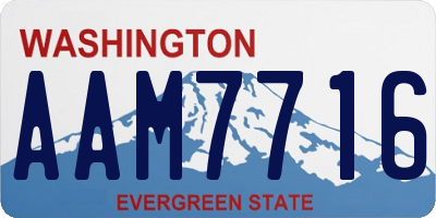 WA license plate AAM7716