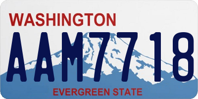 WA license plate AAM7718