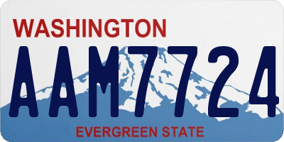 WA license plate AAM7724