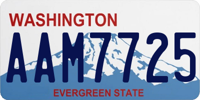WA license plate AAM7725