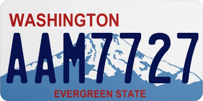 WA license plate AAM7727