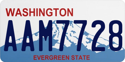 WA license plate AAM7728