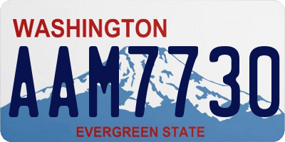 WA license plate AAM7730