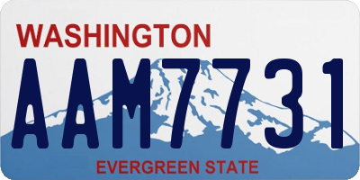 WA license plate AAM7731