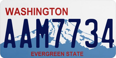 WA license plate AAM7734