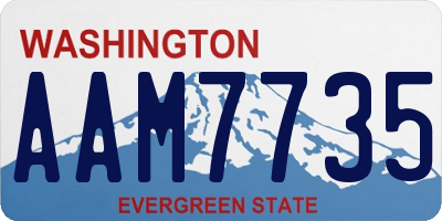 WA license plate AAM7735