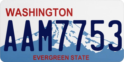 WA license plate AAM7753