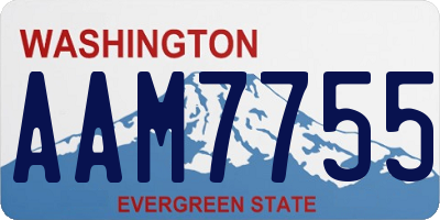 WA license plate AAM7755