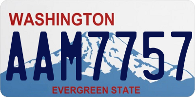 WA license plate AAM7757