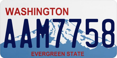 WA license plate AAM7758