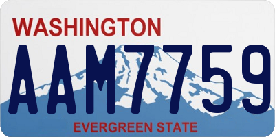 WA license plate AAM7759