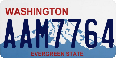 WA license plate AAM7764