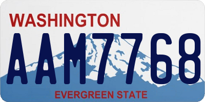 WA license plate AAM7768