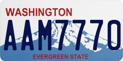 WA license plate AAM7770