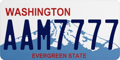WA license plate AAM7777
