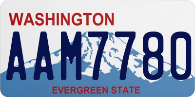 WA license plate AAM7780