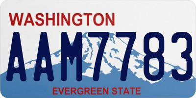 WA license plate AAM7783