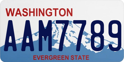 WA license plate AAM7789