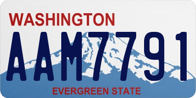 WA license plate AAM7791
