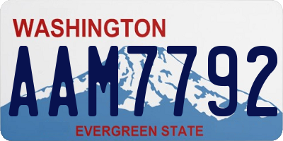 WA license plate AAM7792