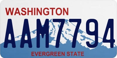 WA license plate AAM7794