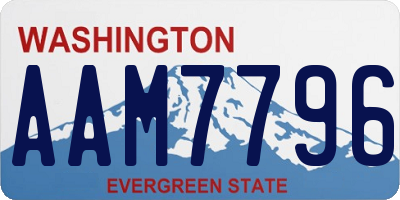 WA license plate AAM7796