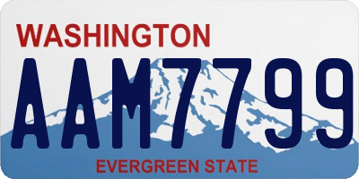 WA license plate AAM7799