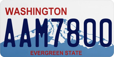 WA license plate AAM7800