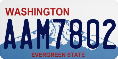 WA license plate AAM7802