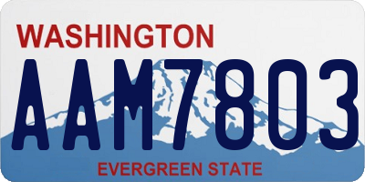 WA license plate AAM7803