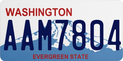 WA license plate AAM7804