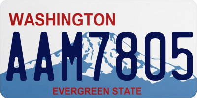 WA license plate AAM7805
