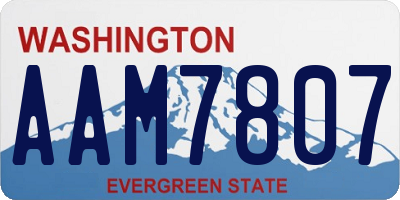 WA license plate AAM7807