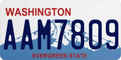 WA license plate AAM7809