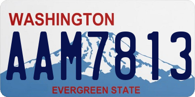 WA license plate AAM7813