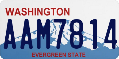 WA license plate AAM7814