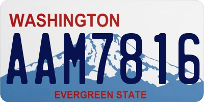 WA license plate AAM7816