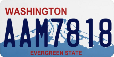 WA license plate AAM7818