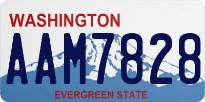 WA license plate AAM7828