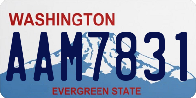 WA license plate AAM7831