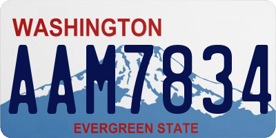 WA license plate AAM7834