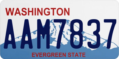 WA license plate AAM7837