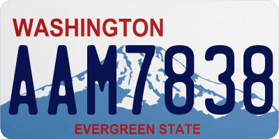 WA license plate AAM7838