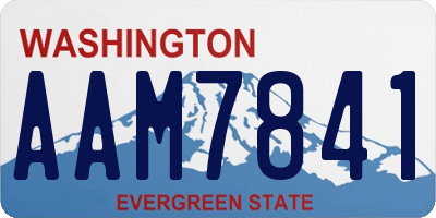 WA license plate AAM7841