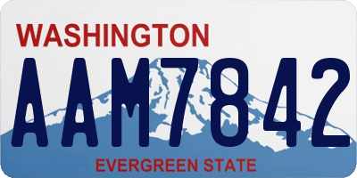 WA license plate AAM7842