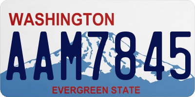 WA license plate AAM7845