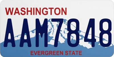 WA license plate AAM7848