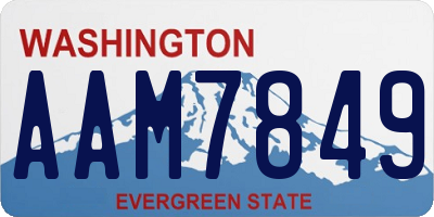 WA license plate AAM7849