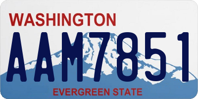 WA license plate AAM7851